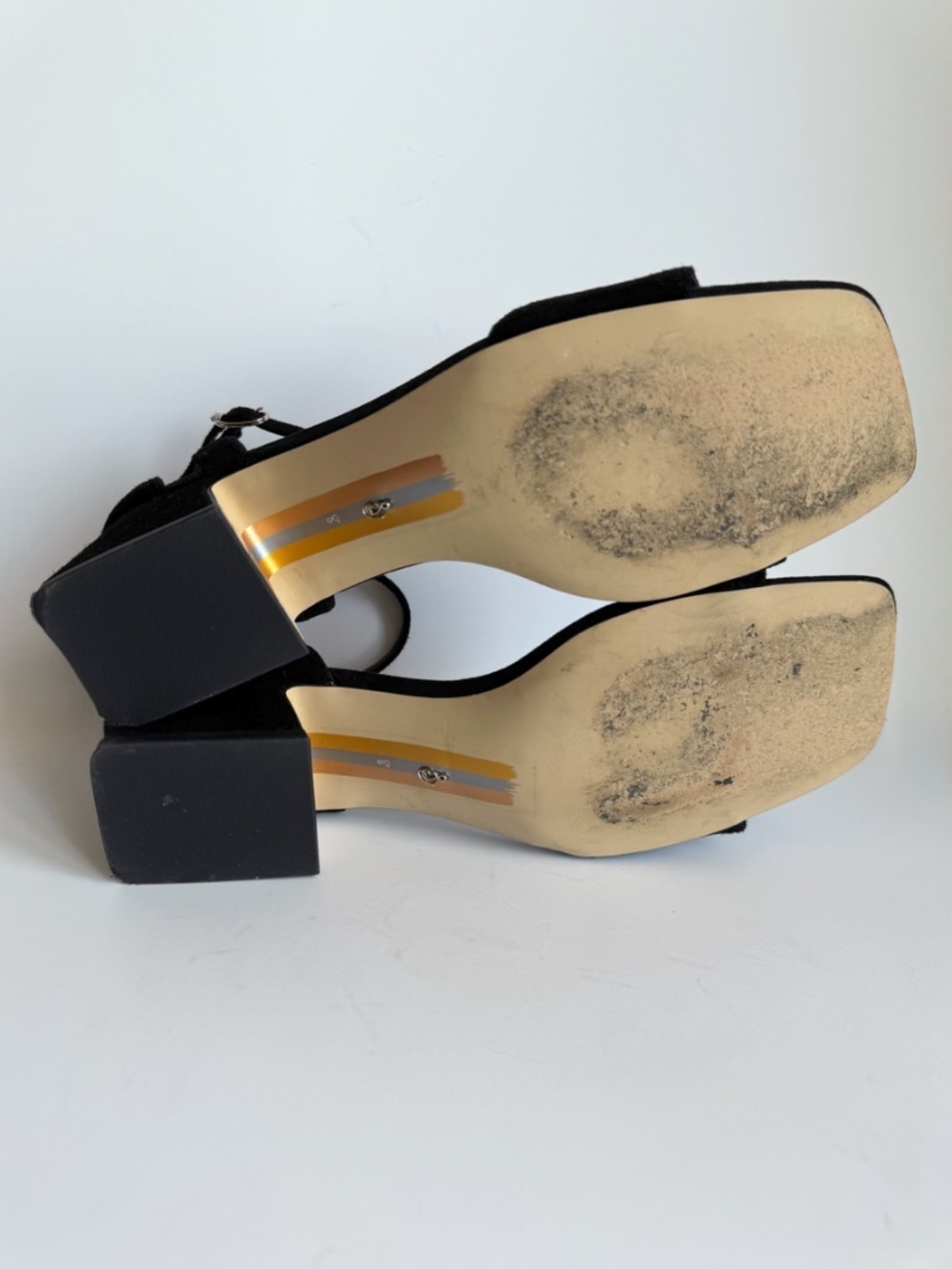 Sam Edelman Wilson Ankle-Strap Block-Heel Sandals in Black Size 8 - Picture 7 of 9